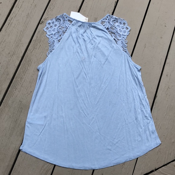 NWT- H&M baby blue  lacy  sleeve lightweight summer top - Picture 10 of 16